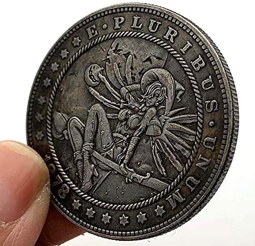 1878 Блуждающая Монета Американски Хелоуин Възпоменателна Монета Тиква Метла Момиче Са Подбрани Монета За Подарък Щастлив Предизвикателство Монета