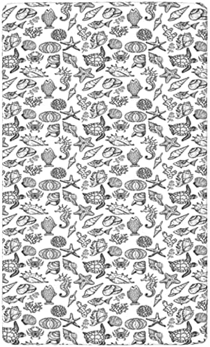 Мини-чаршафи за легла с тематични морски Костенурки, Портативни мини-чаршафи за легла с Меки и дишащи Кърпи - Отлични за стая на момче или момиче, или на детето, 24 x 38, сив графит и бяло