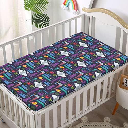Чаршаф за легло в стил Октопод, Стандартният Чаршаф за матрак на детско креватче Меки и Дишащи Кърпи - Бебешки Кърпи за момичета или момчета, 28 x52, Многоцветни
