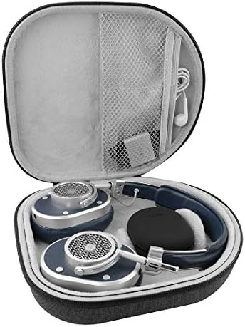Калъф за слушалки Geekria Shield, който е Съвместим с wi-fi калъф Master & Dynamic MW75, MH40, MW65, MW60, MW50 +, MG20, работа на смени Пътна чанта в твърда обвивка с кабел за съхранение (тъмно-сиво)