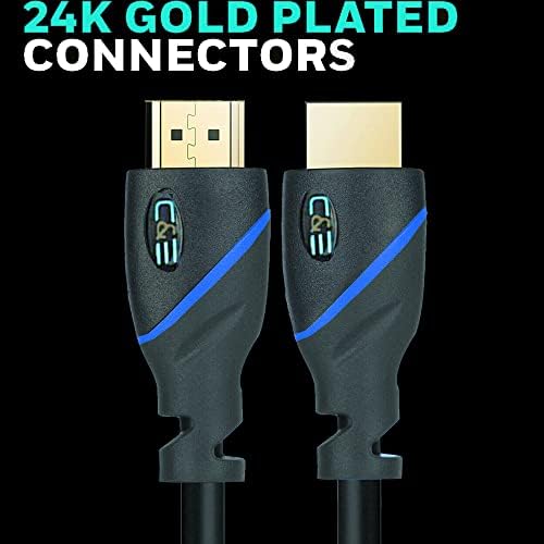 високоскоростен HDMI кабел и 50 фута (15,2 м) мъж към мъж с Ethernet черен цвят (50 фута /15,2 метра) Поддържа 4K 30Hz, 3D, 1080p и възстановяване на звука CNE61031