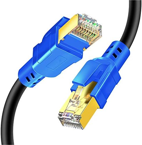 Ethernet кабел Cat8, SAYTAY Високоскоростен 26AWG 40 gbps 2000 Mhz Мрежов кабел Cat8 LAN с Позлатените конектор RJ45 за Рутер, Модем, Ключове, лаптоп, КОМПЮТЪР, Игри (3,3 ft / 1 М)