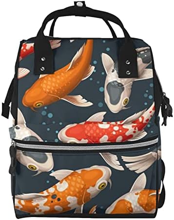 Раници за смяна на пелени За мама Koi-Carps-Лъки-Japan Travel Bookbag Чанти за Памперси Back Pack