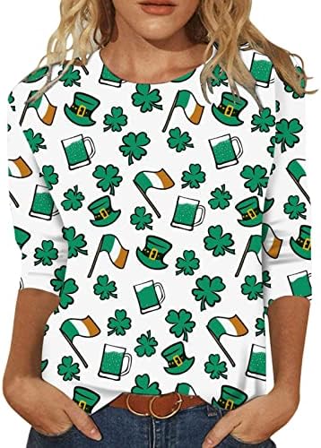 Тениска В Деня на Св. Патрик, Дамски тениски с Забавни Кръгло Деколте, Ирландски Ризи За почивка Оверсайз
