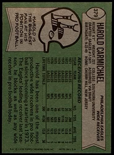1978 Topps 379 Харолд Кармайкл на Филаделфия Ийгълс (Футболна карта) БИВШ Игълс Саутерн