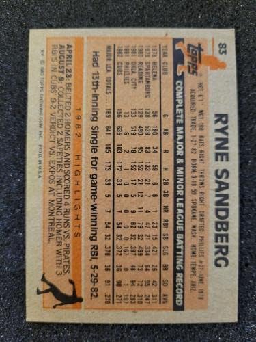 Райън Сэндберг 1983 НАЧЕЛО НОВОБРАНЕЦ RC 83 CHICAGO CUBS! - Бейзболни картички за начинаещи С надпис Slabbed