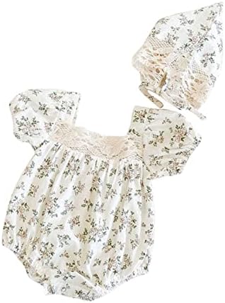 Xbgqasu/ Комплект дрехи за Новородени Момичета с Къси ръкави-мехурчета и цветен Модел, Коледен комплект за Момичета (Бежово, 3-6 месеца)