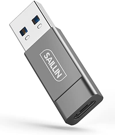 USB Адаптер C 10 gbps за свързване към USB конектора, двупосочен USB адаптер A-USB C от сплав с SAILLIN с високоскоростен пренос на данни и стабилна зареждане за лаптоп, зарядно устройство, захранване, Quest Link-Сив
