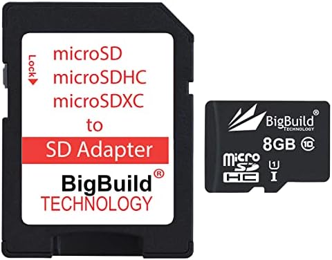 Технология BigBuild 8 GB Бърза карта microSDHC памет 80 Mb/vs/с за Oppo A5, A8, A9, A11/A11k/ A11s, A12/ A12e/A12s Мобилен телефон