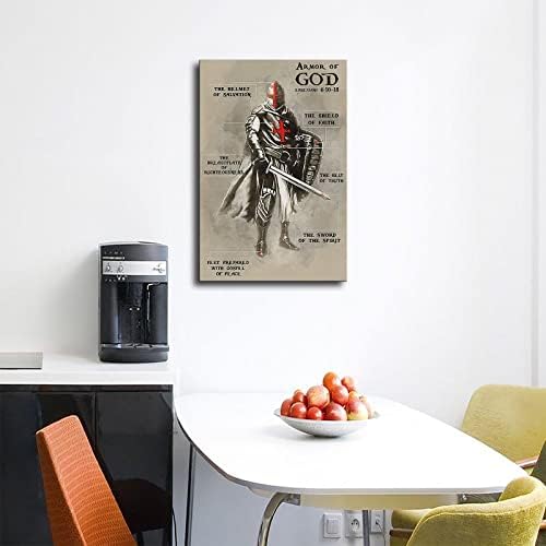 Плакат на Тамплиера-Броня Бар Божие на Ордена на Плакат Печат на платно Стенно Изкуство Модерен Клас Кухня, Спалня Естетически украса на Стаята на Момчетата на Жената Подарък без рамка (24x36 инча-без рамка)