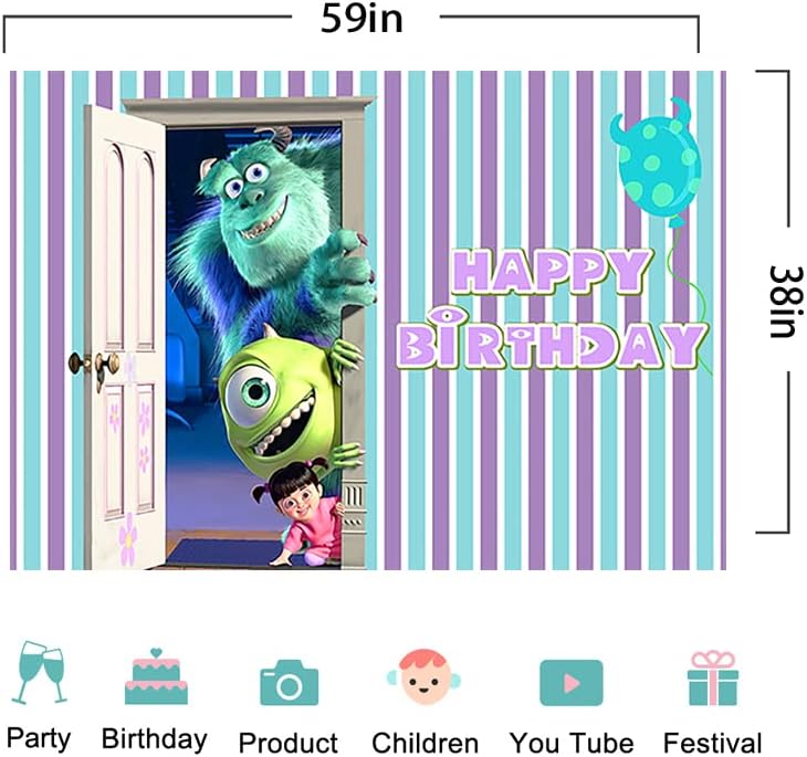 Monster Inc Фон за Парти по случай рождения Ден на Доставка Monster Inc и Boo Baby Shower Банер за Украса на Парти по случай рождения Ден на 5x3 фута