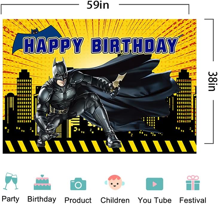 Черен Прилеп Герой на Фона на Парти по случай рождения Ден на Доставка Супергерой Батман Детски Душ Банер за Украса на Парти по Случай рождения Ден на 5x3ft