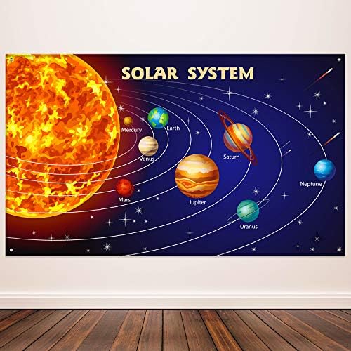 Украса за парти в Слънчевата система, е Много Голям Текстилен Плакат с Планетите на Слънчевата система за Космическа партита, Учебни Пособия, Банер на Слънчевата Система, на Фона На Фотобудки
