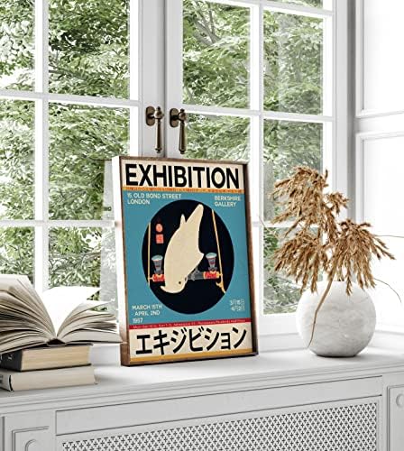 Плакат на Изложба на японско изкуство - Япония, 1970 Арт Лондон Ретро Стенен Плакат, Естетичен Декор на Стая В Японски Стил Начало Декор, Плакат на Птица Ара в спалнята (33,1 x 46,8 (A0))
