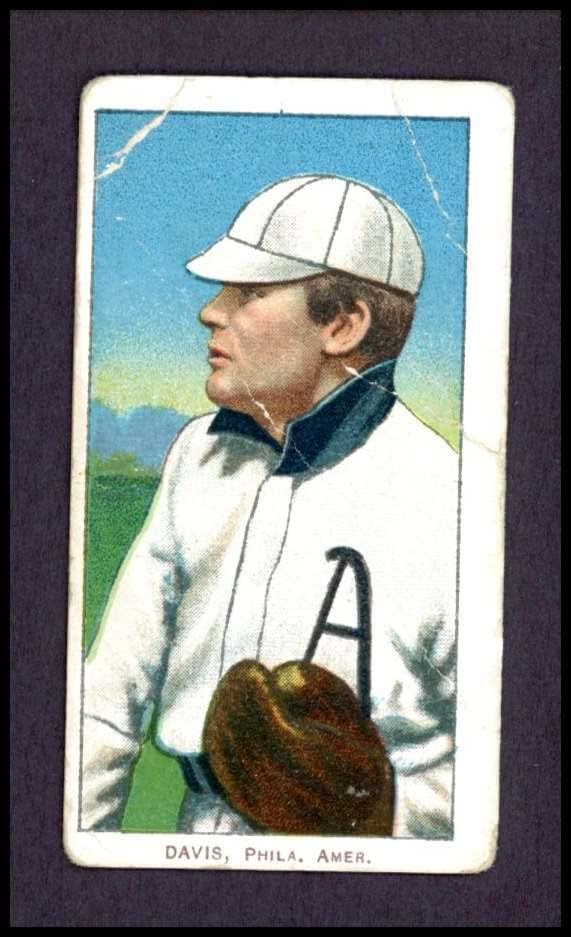 1909 T206 xH Хари Дейвис Филаделфия Атлетикс (Бейзболна картичка) (Дейвис отпред) ЧЕСТНА атлетика