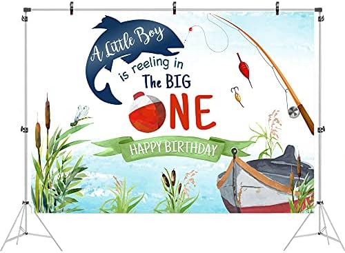 Ticuenicoa 7x5 фута Малко момче се увлича Голяма тема 1-ия рожден Ден на Фона Отиде на Риболов Фон за снимки на 1-ви рожден Ден на Маса за Торта Банер Подпори за Фотосесии на Новородени Деца