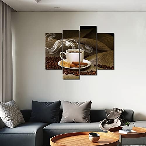Кафе и Кафе на зърна, Кухненски Стенни Художествена Живопис Картини, Печат Върху Платно Храна Картина за модерна Декорация на Дома