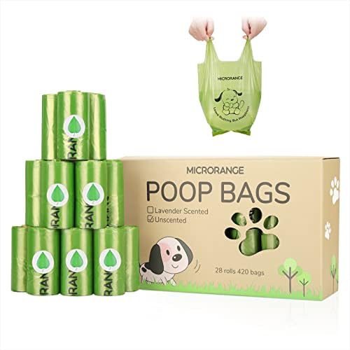 Чанта за кучешки какашек MICRORANGE, 135 Големи Торбички за кучешки Какашек Leakpoof, Размерът на всяка торбичка за кучешки отпадъци 9 x 13, в комплект безплатен опаковка