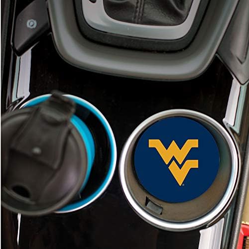 Логото на отбора на NCAA Университета на Западна Вирджиния x 2,75 2,75 Абсорбиращи Керамични Автомобилна стойка Опаковка от 2 броя