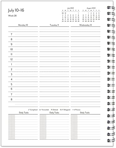 FranklinCovey - Седмичен дневник Compass в хартиени корици (Monarch, юли 2023 - юни 2024)