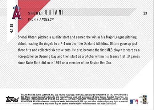 Карта начинаещ №23 в бейзбола 2018 година Шохея Охтани - Отбеляза първата си победа в кариерата в дебюта на питчинге MLB - Английското издание