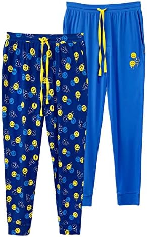 Мъжки панталони за сън Joe Boxer в опаковка от 2 теми - Трикотажни Пижамные панталони за Джогинг от Джърси за мъже в опаковка от 2 теми - Мъжки панталони за почивка с джобове