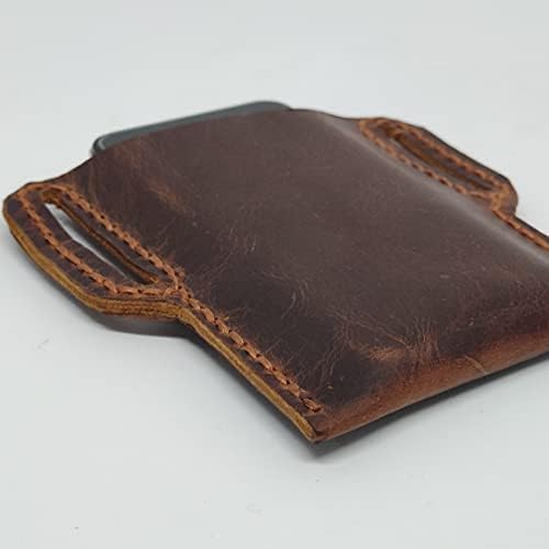 Чанта-кобур от естествена кожа за Честта 9X, Калъф за вашия телефон ръчна изработка от естествена кожа, Изработен по поръчка Кожен Калъф-чанта за носене със страничн