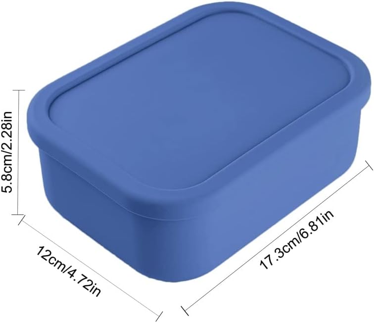 GENIGW Силиконова кутия за Bento, Трайни Контейнери за Обяд с 3 отделения, Штабелируемый Контейнер за съхранение на храна с капак, Както и леки закуски, плодове (Цвят: черен, размер: 17.3 * 12 * 5.8 см)