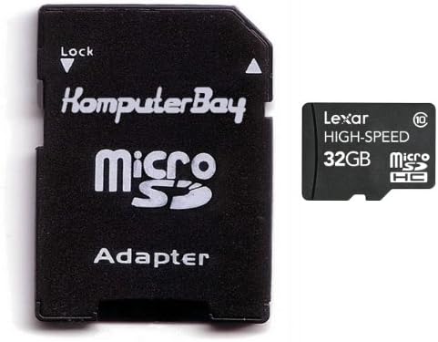 Lexar 32GB Мобилен карта microSDHC Class 10 Високоскоростна карта Micro SDHC карта за запис до 12 MB / s и на четене до 20 MB / с с адаптер SD Komputerbay