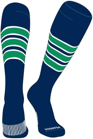 Шарени безрецептурные чорапи за бейзбол, софтбол, футбол КРУША СОКС (C) Тъмно синьо, Бяло, Кели-Зелен