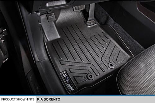SMARTLINER Custom Fit Подови Постелки 2-Ред комплект Обшивки Черна за Kia Sorento 2014-2015 - Всички модели